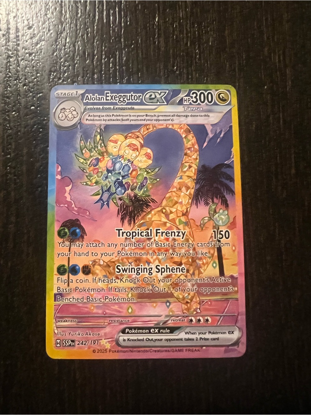 Pokemon Alolan Exeggutor EX Holo Rainbow Multicolor Card